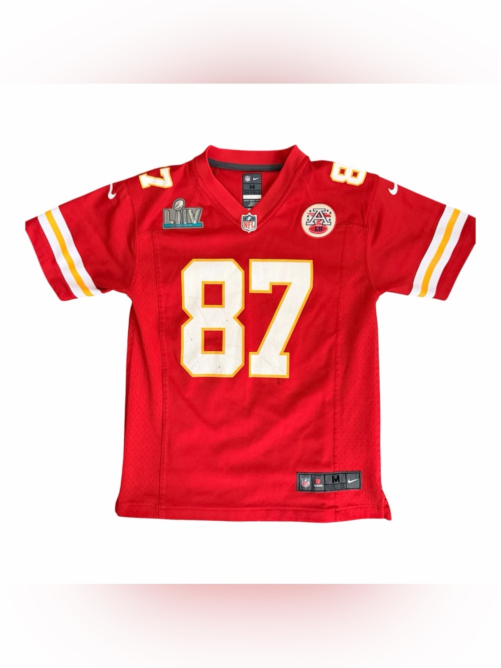 Nike Travis Kelce #87 Kansas City Chiefs Super Bowl LIV On Field Jersey Youth M